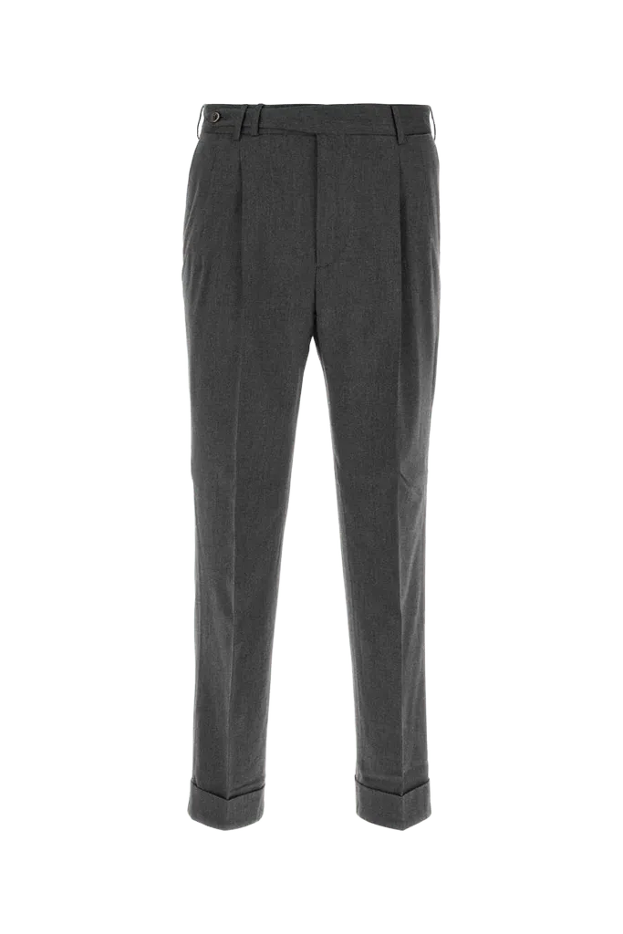 Pt Torino Cotton Blend Virgin Wool Trousers — Gray