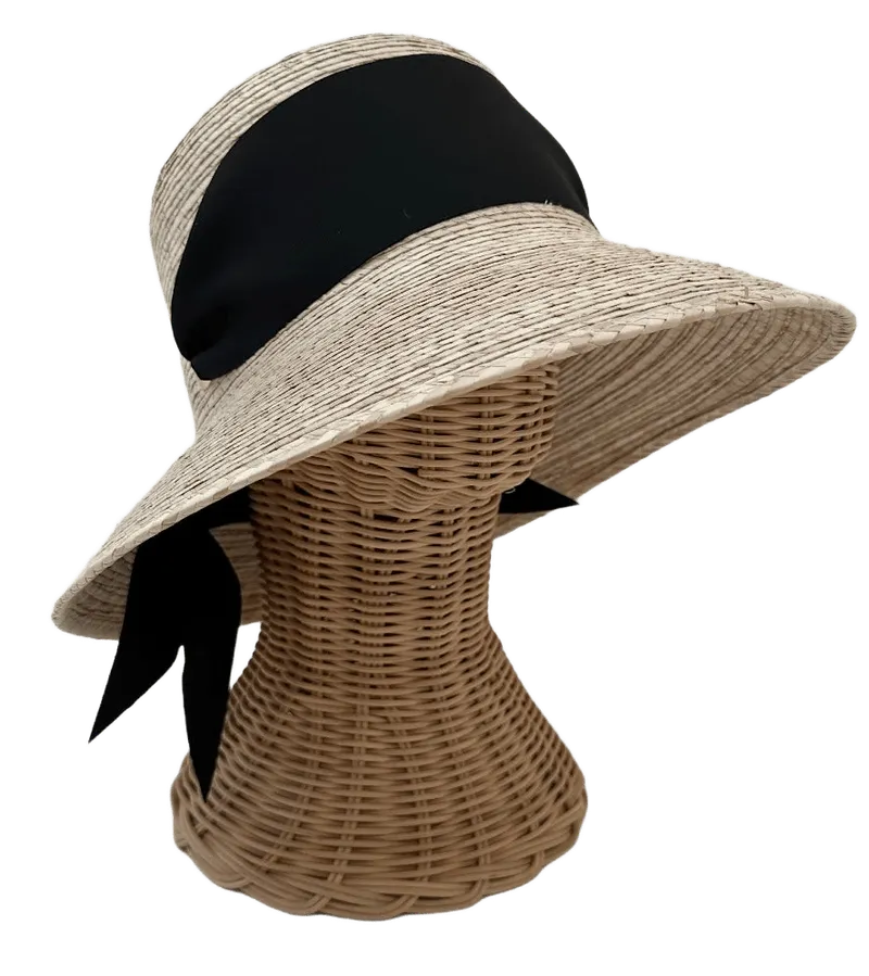 Clematis Bucket Hat (PreOrder Shipping June 1st) - Black Wide & Short Grosgrain Ribbon