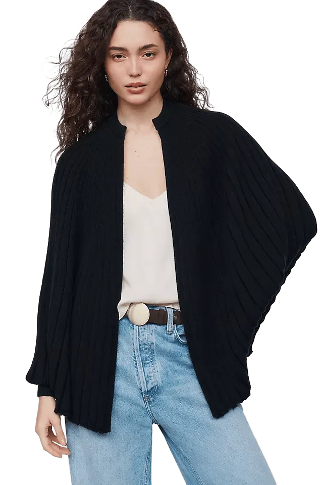 Mare Mare Ribbed Open Shawl Cardigan