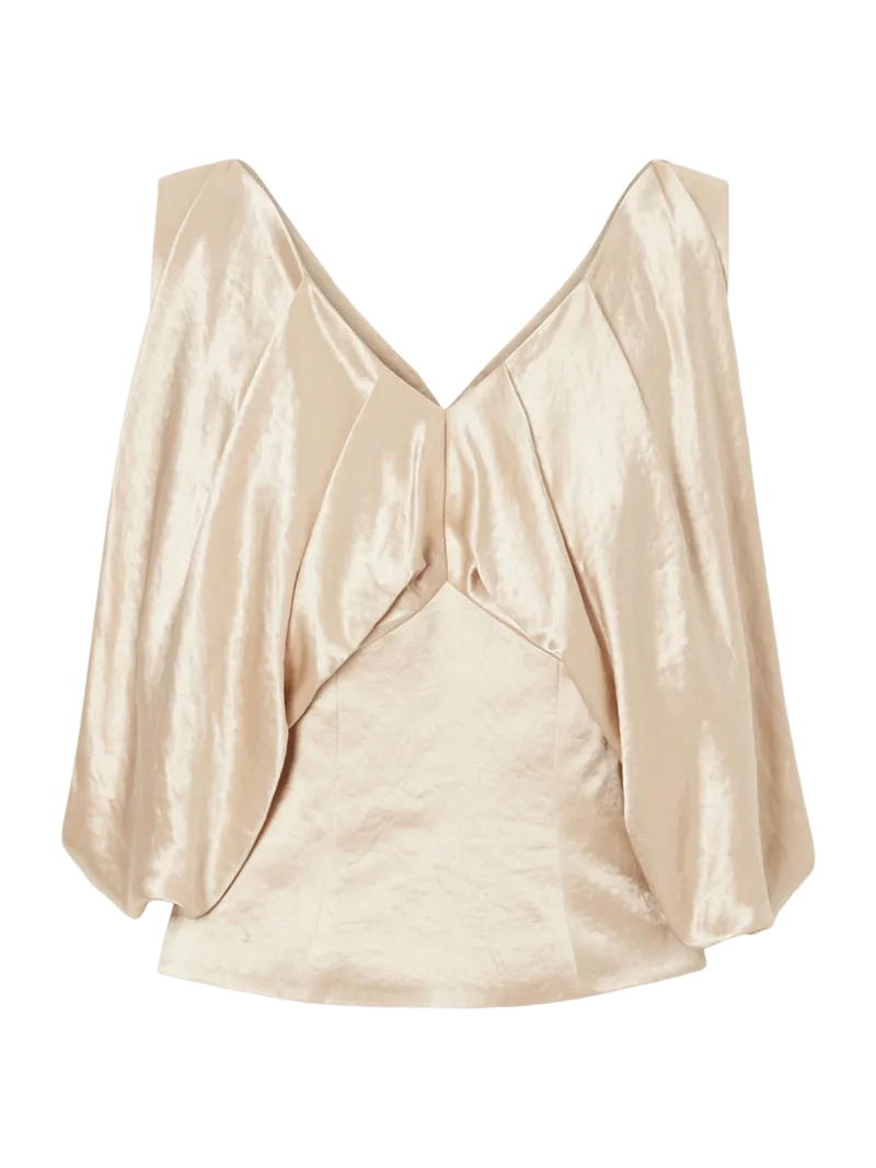 Laila pleated satin blouse