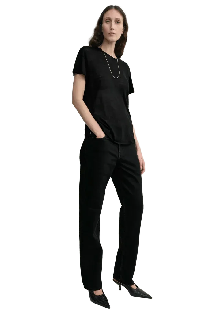 Silk tee black