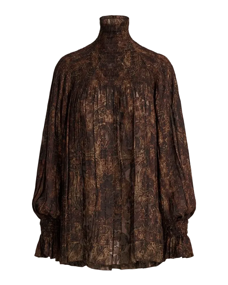Maddison Paisley Fil Coupe Long-Sleeve Top