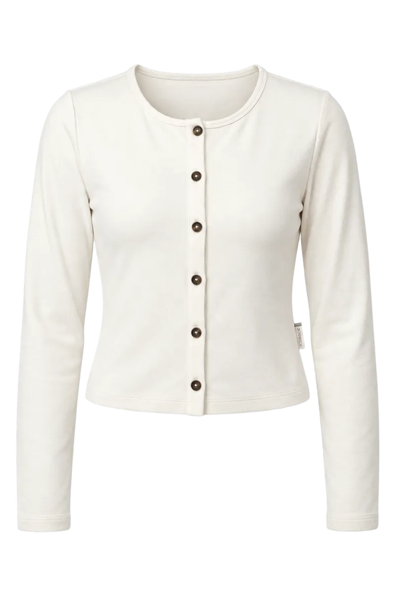 Tempo Cardigan | Heather - Ivory/Parchment White