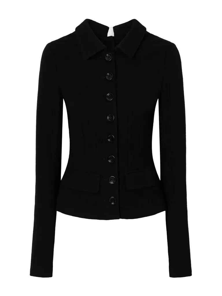 Darted wool-felt jacket