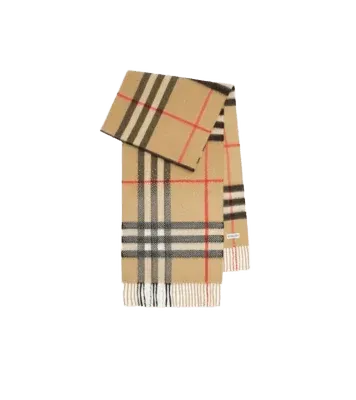 Embellished Check Cashmere Scarf