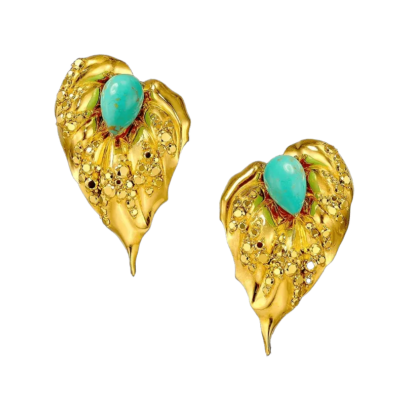Turquoise Poison Ivy Earrings