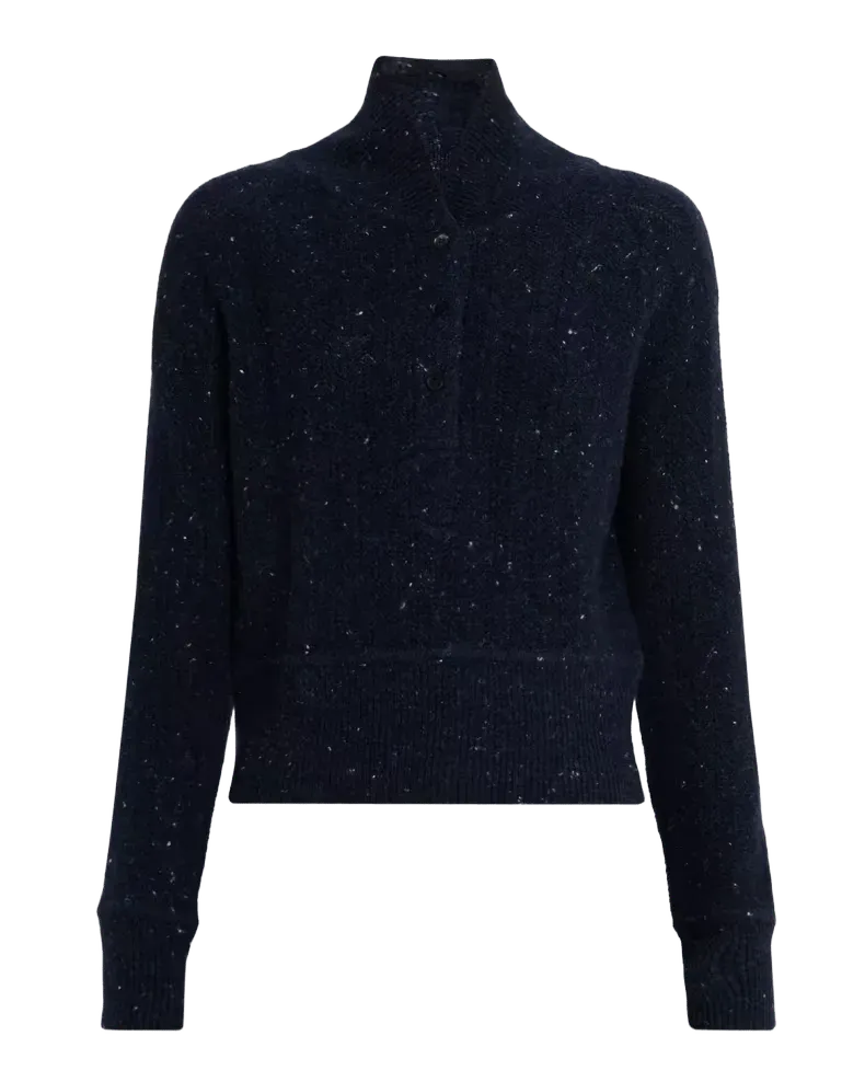 Wool-Cashmere Henley Sweater