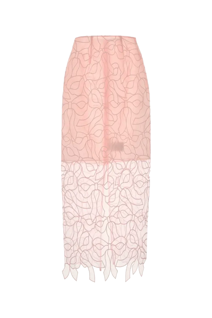 Cecilie Bahnsen Organza Lace Skirt — Pink