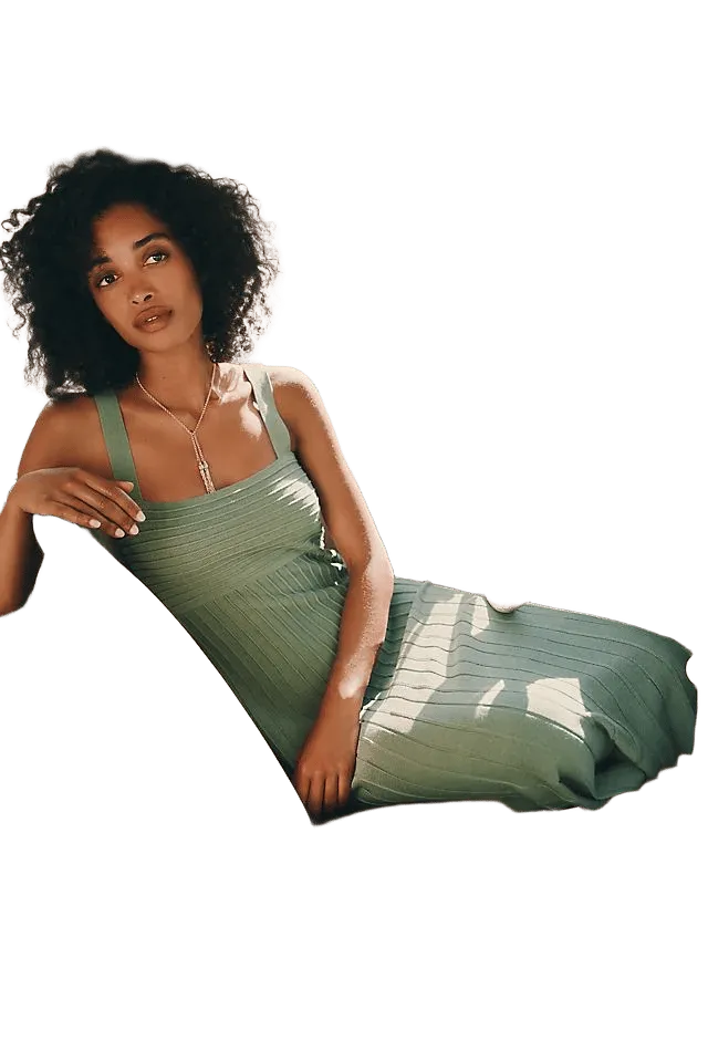 Maeve Pleated Midi Sweater Dress