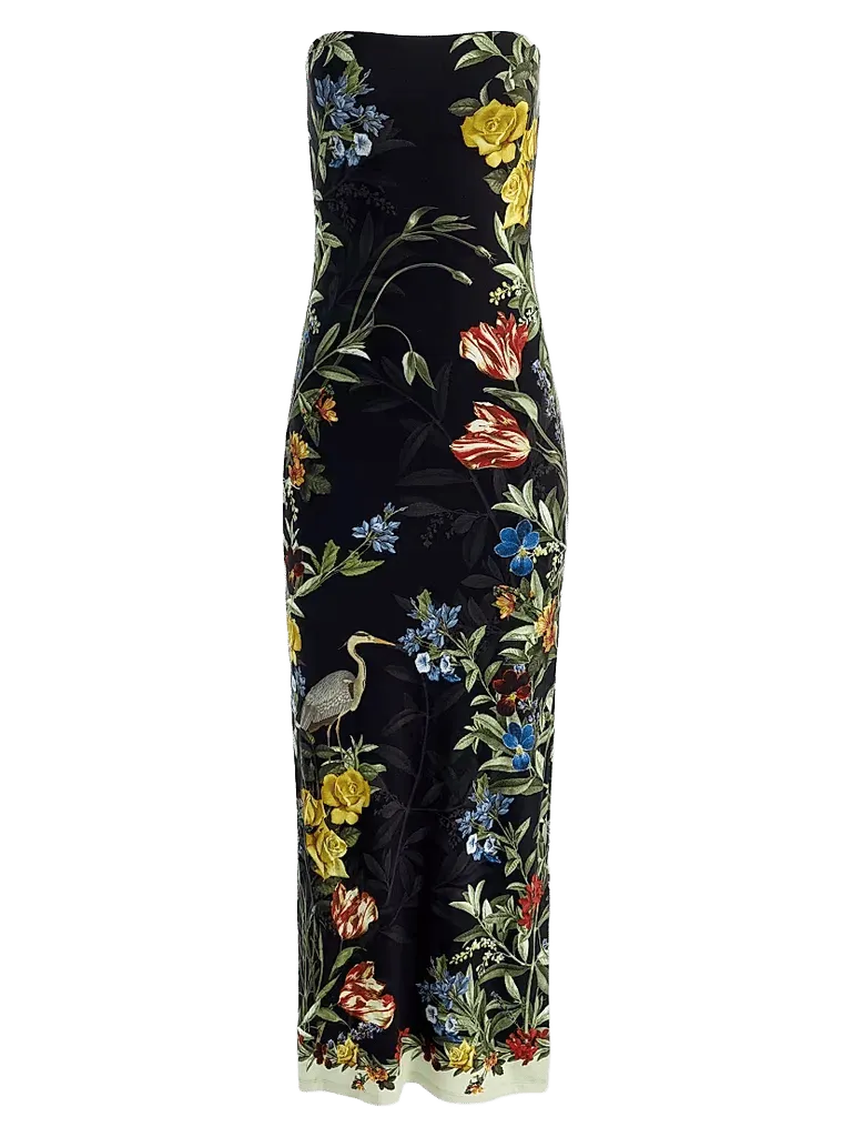 Delora Floral Strapless Maxi Dress