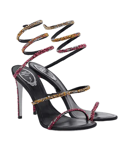 x Swarowski Cleo embellished satin sandals