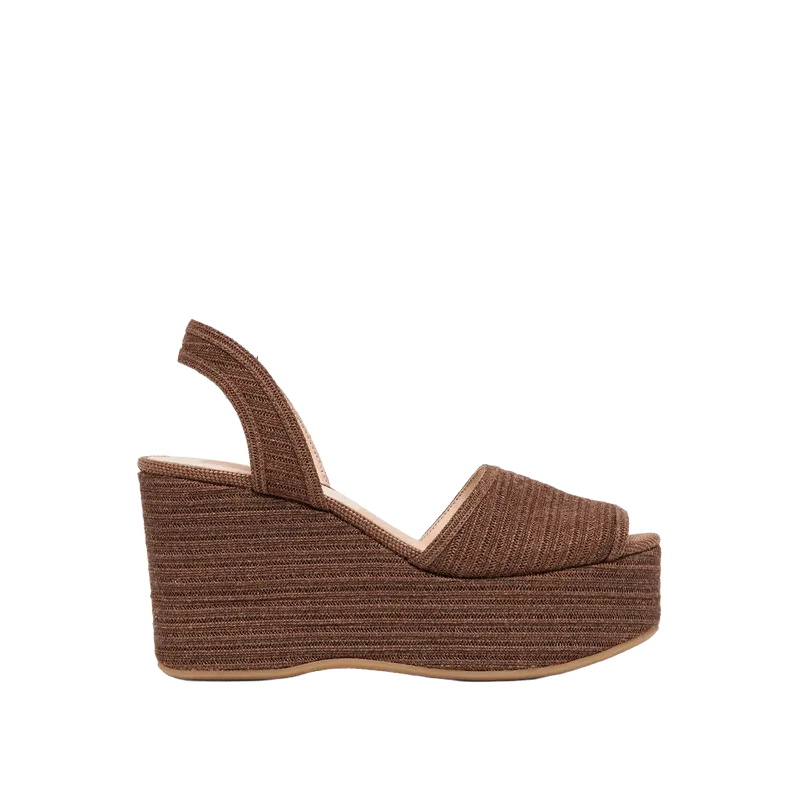 Akera Wedges Cocoa Raffia