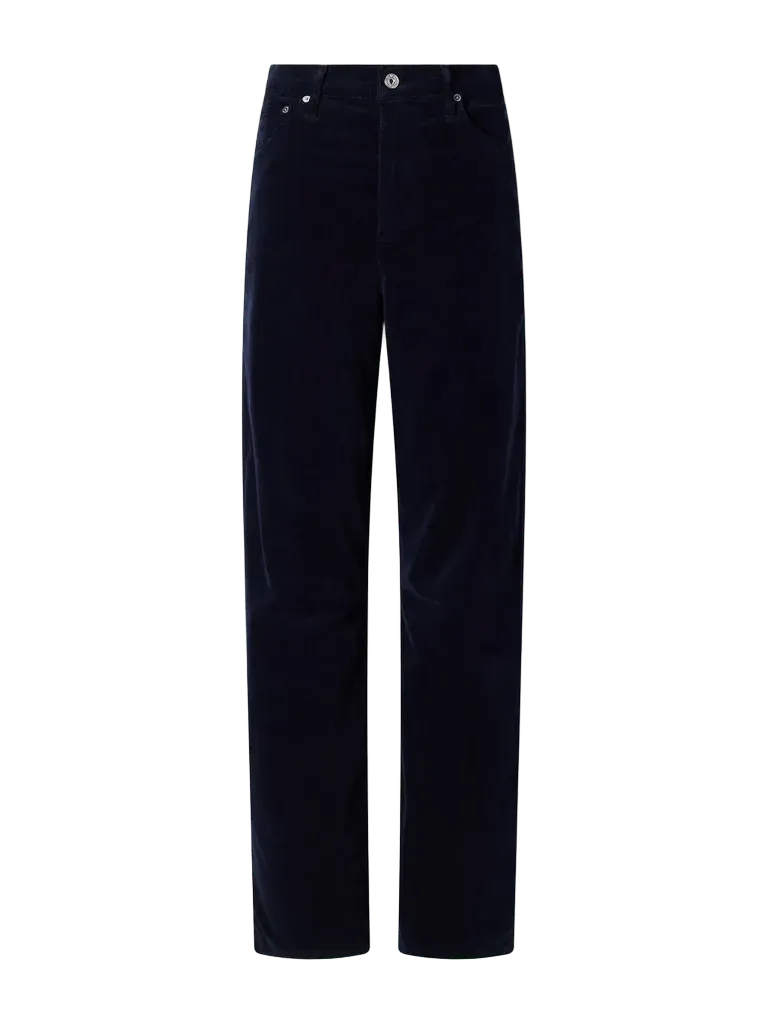 Miro Long cotton-corduroy mid-rise barrel-leg pants
