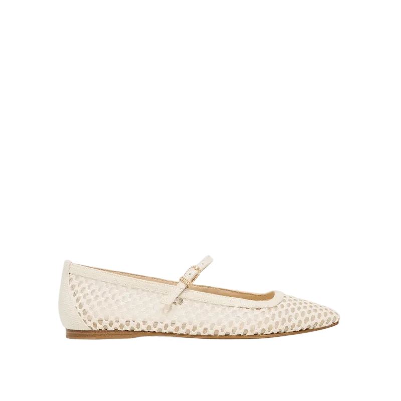 Reyes Ballet Flats White Woven Raffia