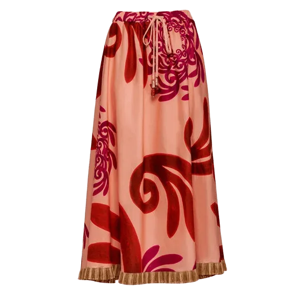 Aura Rafia Fringes Skirt