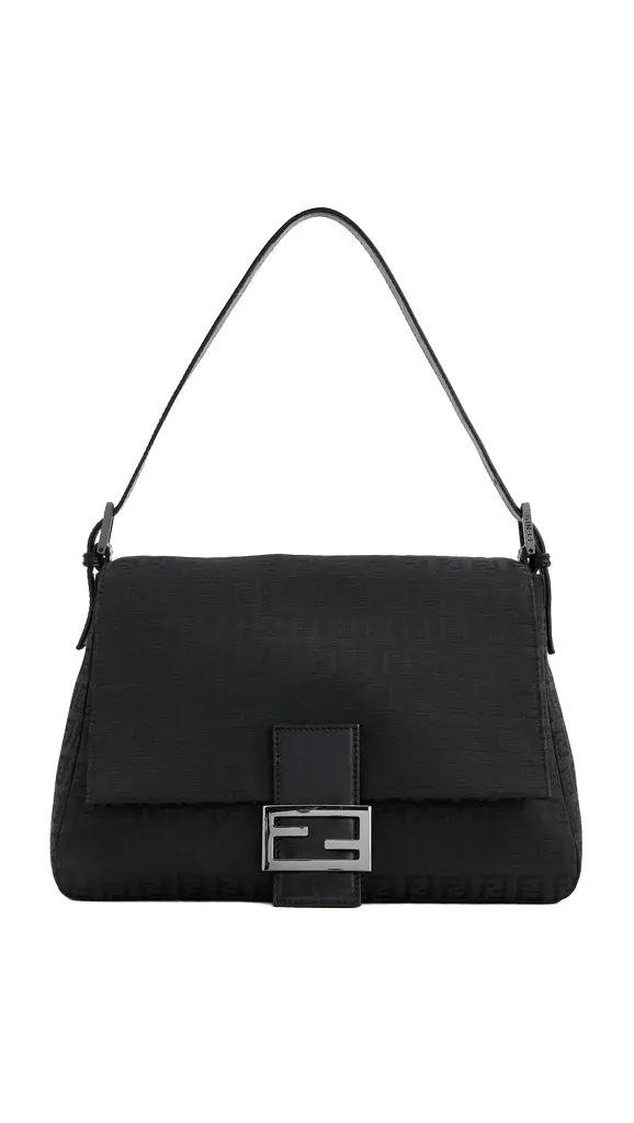 Fendi Black Zucchino Mama Shoulder Bag