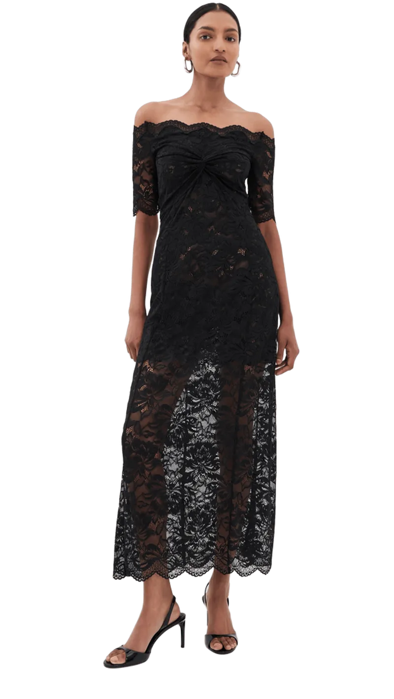 Twisted Stretch Lace Dress