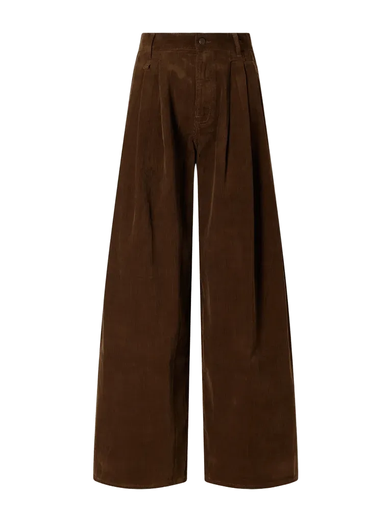 Triple Pleat cotton-corduroy wide-leg pants