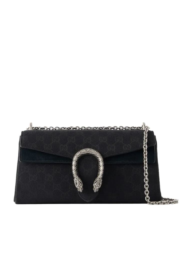 Dionysus GG logo-printed jacquard shoulder bag - black - One Size