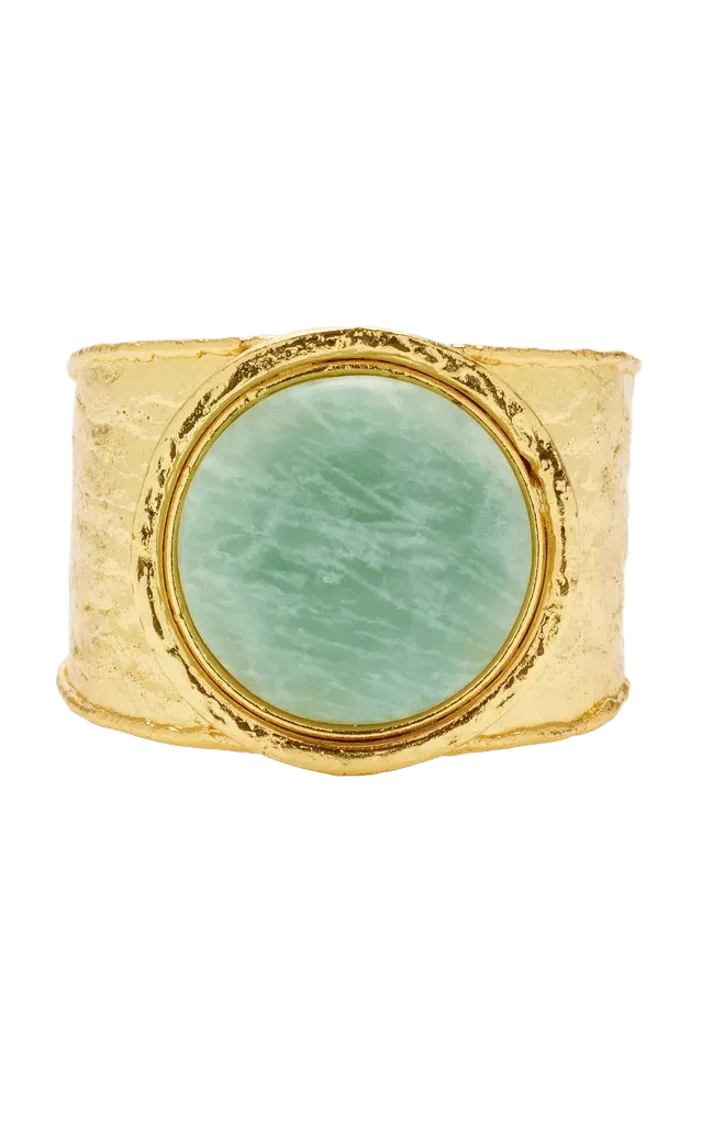 Sphere Golden Brass Amazonite Cuff