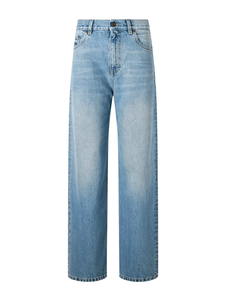 Logo-embroidered high-rise wide-leg jeans