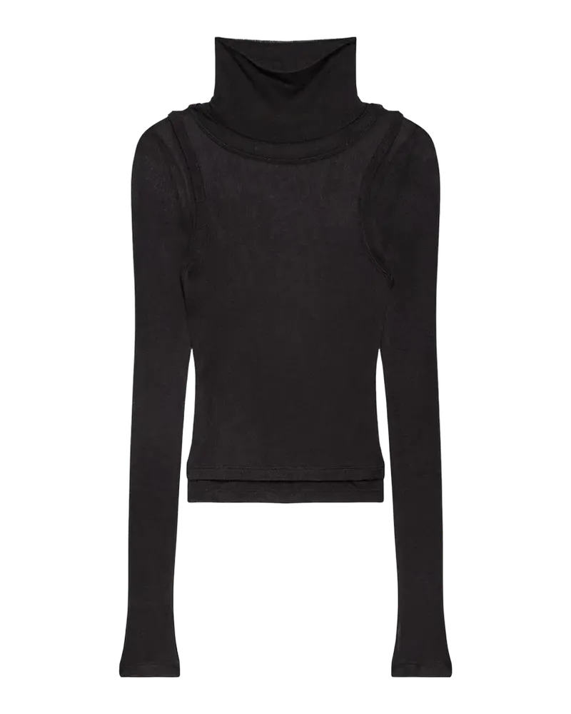 Layered Sheer Turtleneck Top