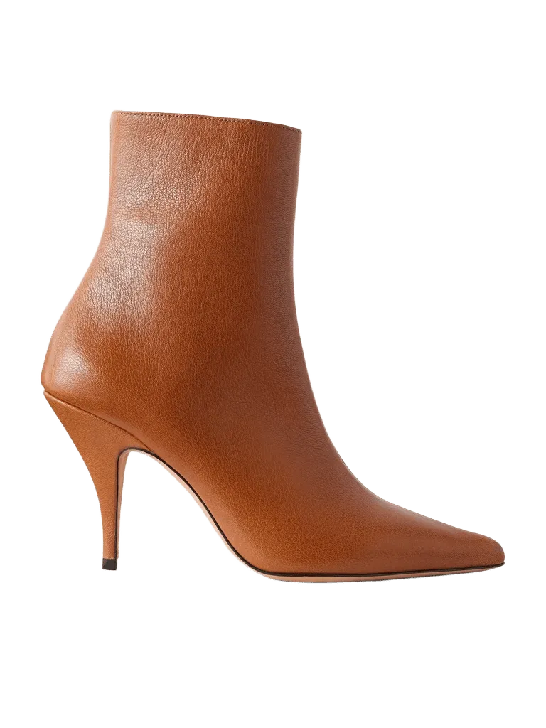 Theresa 90 textured-leather ankle boots