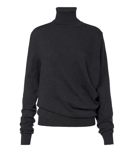 Draped wool turtleneck sweater