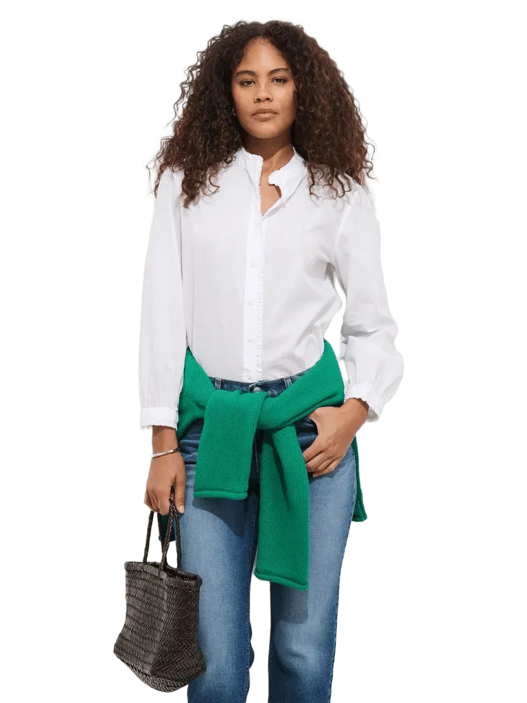 Chantilly Ruffle Shirt In Cotton Voile