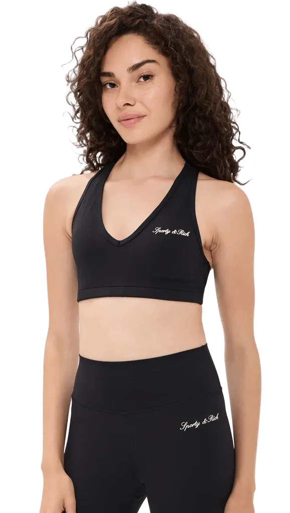 Signature Logo V Neck Sports Bra