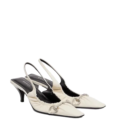 Vittoria Horsebit leather slingback pumps