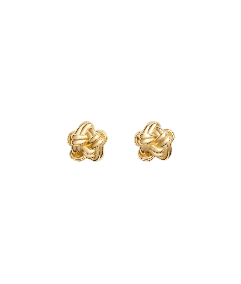 Women's Knot Stud Earrings in Yellow gold