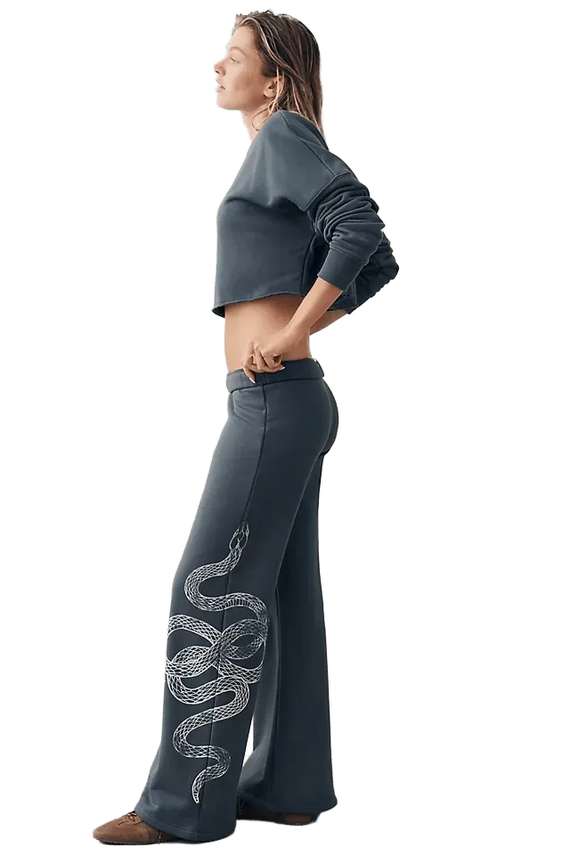 Spiritual Gangster Snake 100% Cotton Wide-Leg Pants