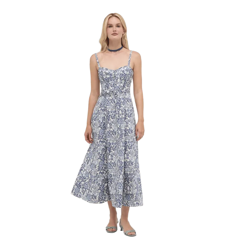 The Fiona Dress - Chedworth Paisley Blue