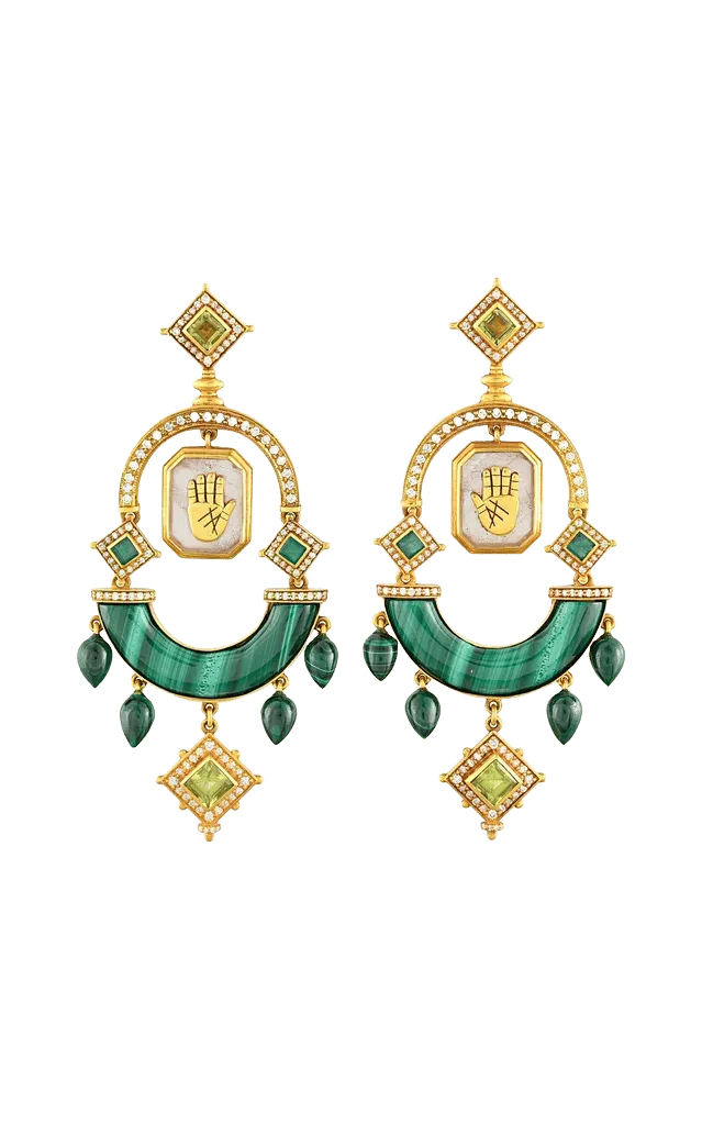 18k Yellow Gold Chaand Phased Earrings