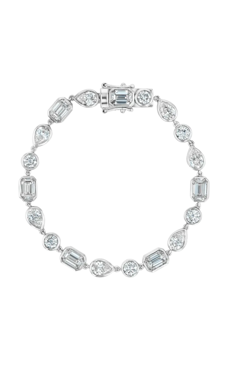 Mixed Form Tennis Bracelet White Gold