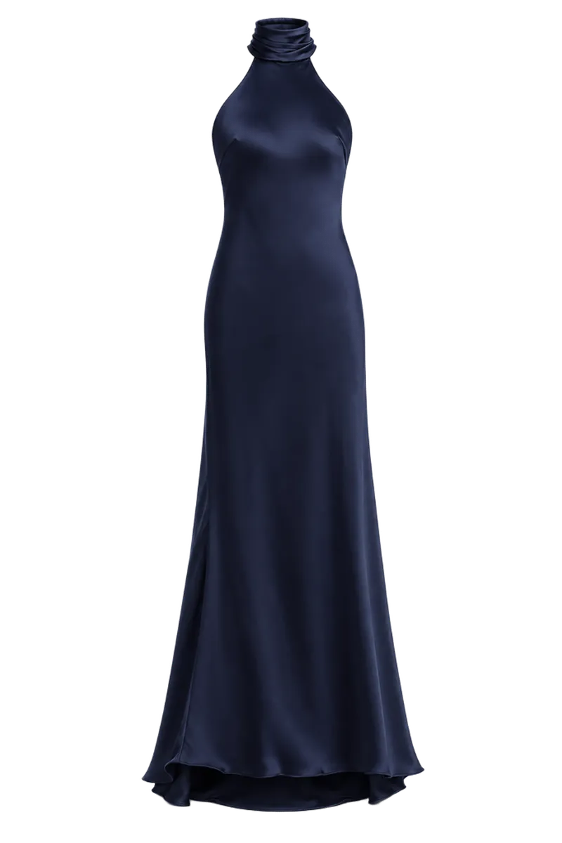 Sleeveless Satin Gown - Exclusive
