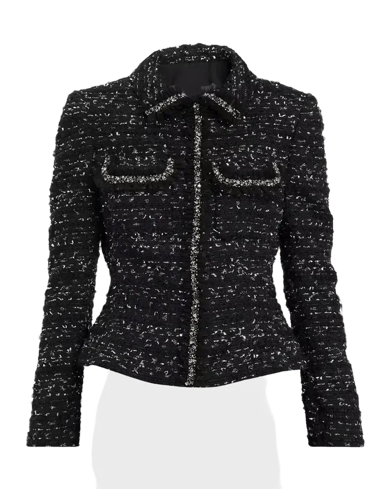 Beaded Metallic Boucle Jacket