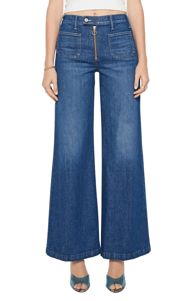 The Hustler Roller Patch Pocket Wide Leg Jeans