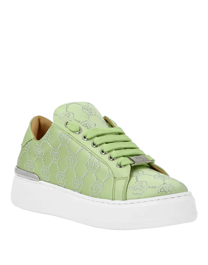 Satin Lo Top Sneakers Monogram Strass Women