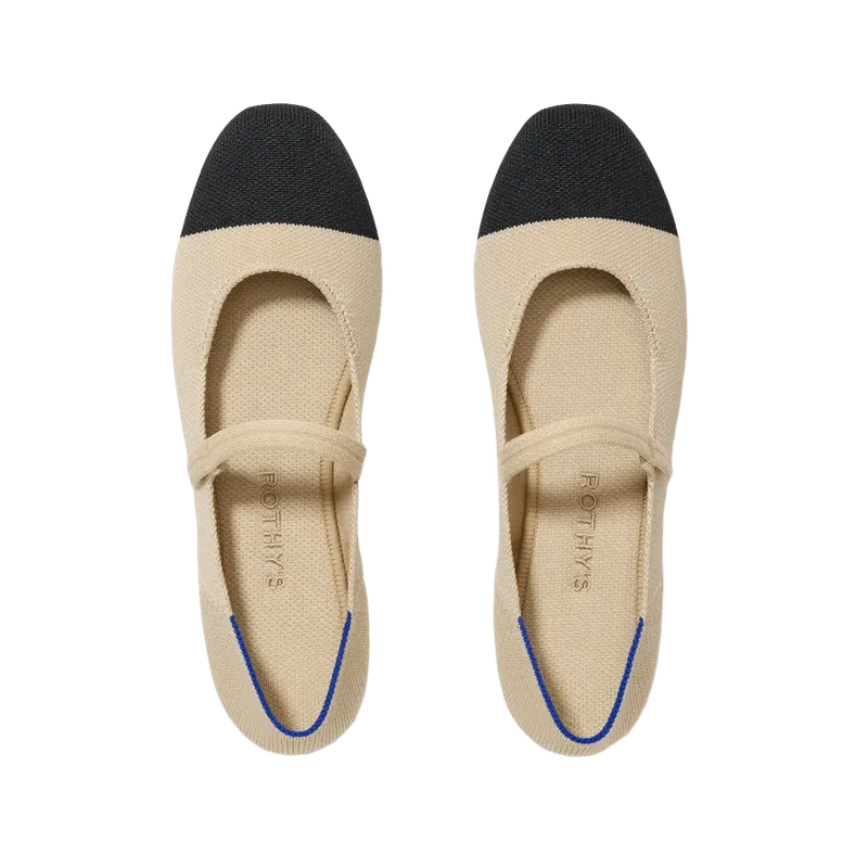 The Square Mary Jane - Cream Captoe