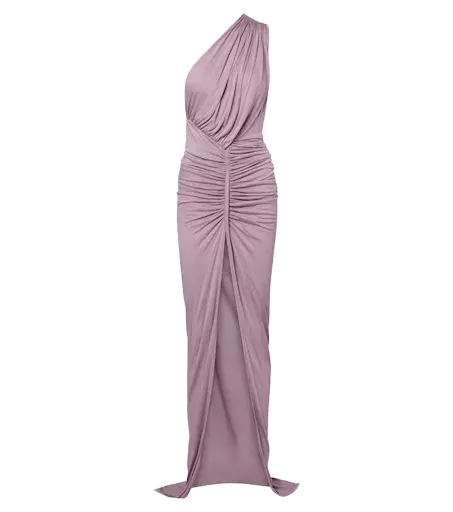 Lilies Avra ruched one-shoulder jersey gown