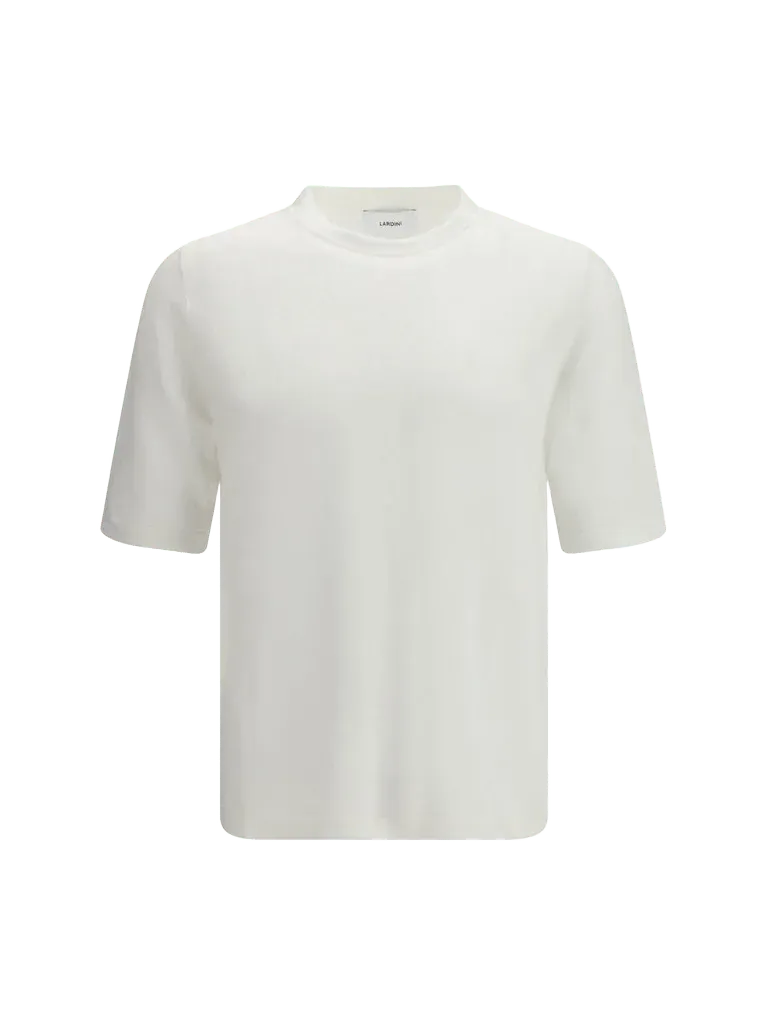 Lardini Linen and Cotton Knit T-Shirt — White