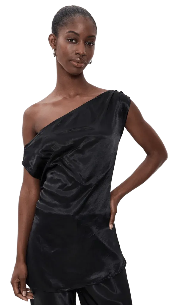 Camille Satin Tunic Top