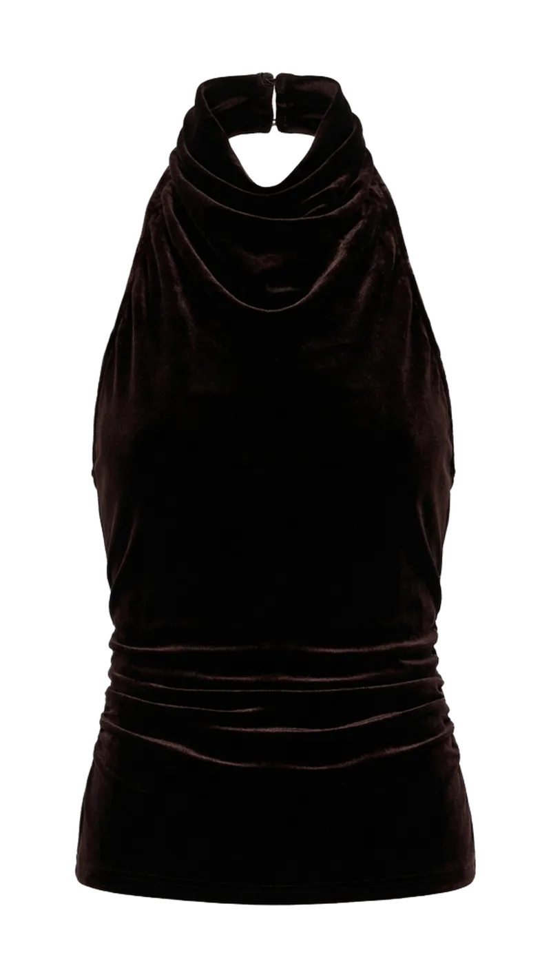 Back Wrap Velvet Top