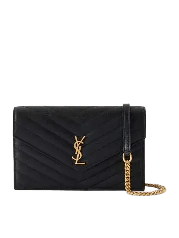 Cassandre Envelope Chain mini matelassé leather wallet