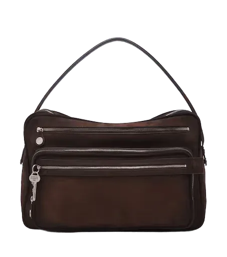 Camero Camera suede shoulder bag