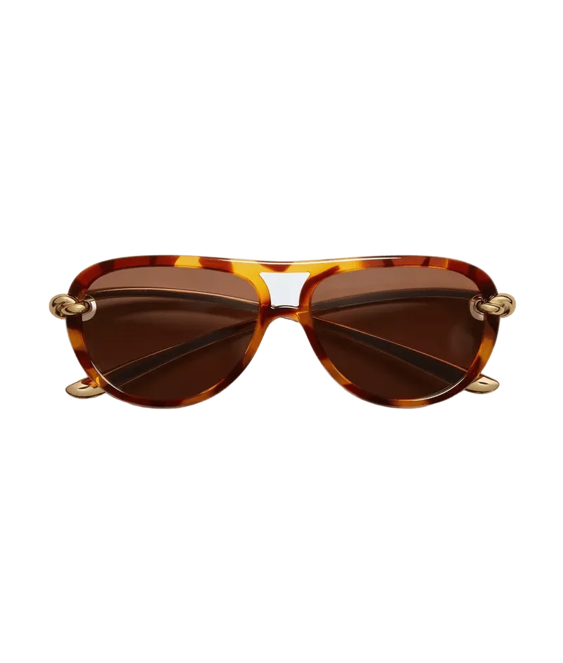 Knot Aviator Sunglasses in Havana/brown