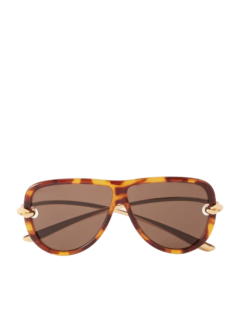 Icons Knot aviator-style injected gold-tone sunglasses