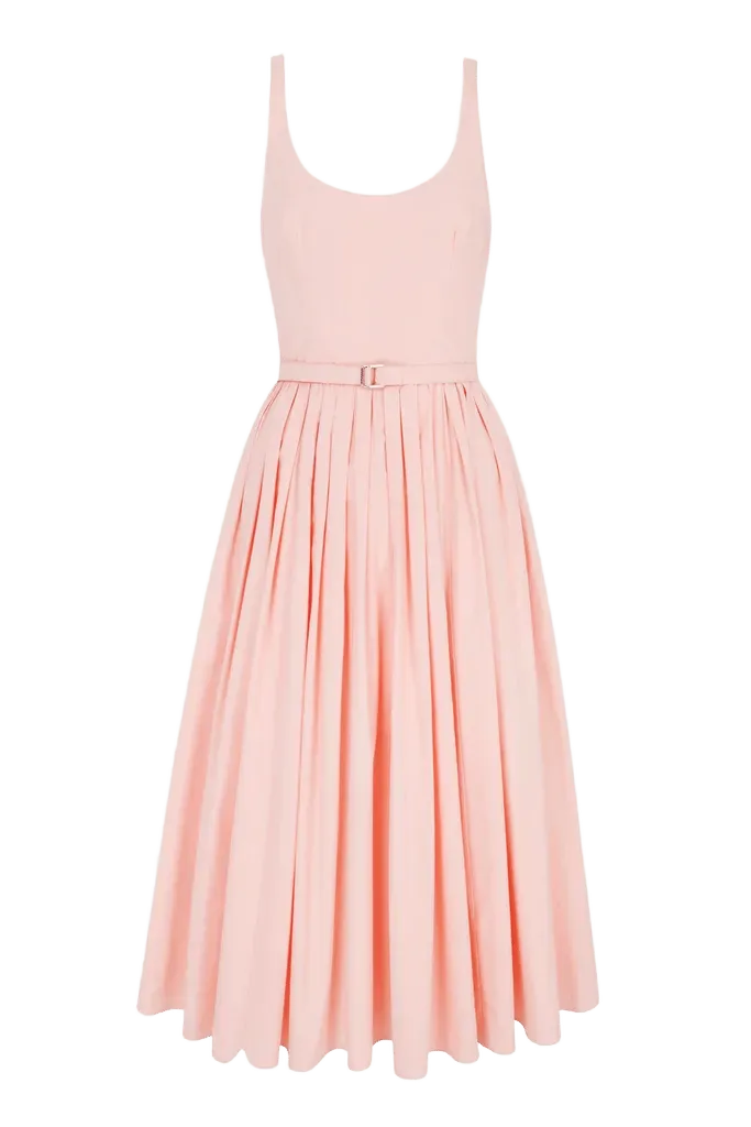 Eglantine Dress in Light Pink Cotton Popclan